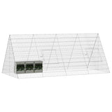 Rabbit Cage Silver 215 x 100 x 85 cm Galvanised Steel 42019229