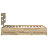 Bed Frame with Drawer Sonoma Oak 120 x 190 cm Engineer Wood 3411849