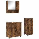 Bathroom Furniture Set 3 pcs Smoked Oak Engineered wood & Metal 3392958