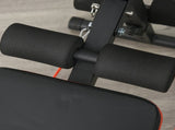 Sit Up Bench Core Workout Adjustable Thigh Support Foldable for Home Gym w/ Arm Pulling Rope Black T3398P349202