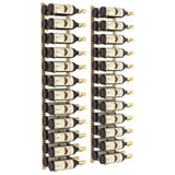 Wall Mounted Wine Rack for 24 Bottles 2 pcs Gold Iron 340886
