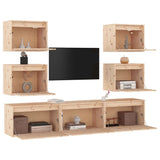 TV Cabinets 7 pcs Solid Wood Pine 3100224