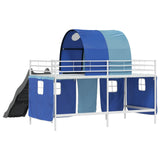 Kids'Loft Bed Frame White and Blue 107 x 200 cm Metal 42020863