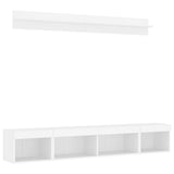 5 Piece TV Wall Units with LED White Engineered Wood 3216682