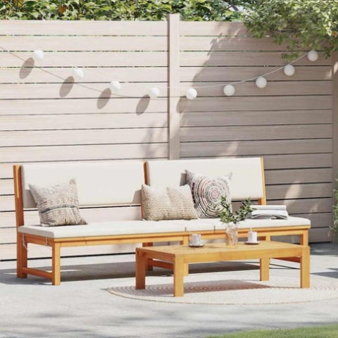 Sun Lounger Reclining Brown 200 x 57 x 75cm Solid Acacia wood 4108112