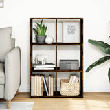 Room Divider Bookcase Smoked Oak 69.5x29x103.5 cm Engineered Wood 858016