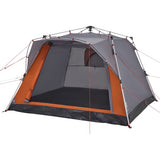 Camping Tent Cabin 4-Person Grey and Orange Quick Release 4004221