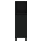 ZNTS 3 Piece Bathroom Furniture Set Black Engineered Wood 3190308