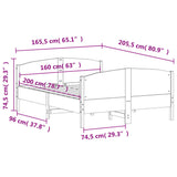 Bed Frame without Mattress White 160x200 cm Solid Wood Pine 3216168