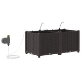 Garden Planter 2 pcs Brown 80 x 40 x 37.5 cm Plastic 42002822