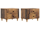 Bedside Cabinet with Drawer 2 pcs Old Wood 43 x 34.5 x 48 cm 894082