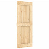 Sliding Door with Hardware Set 80x210 cm Solid Wood Pine 3203166