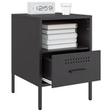 ZNTS Bedside Cabinets 2 pcs Black 36x39x50.5 cm Steel 843055