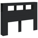 LED Headboard Black 140x18,5x103,5 cm Engineered Wood 837345
