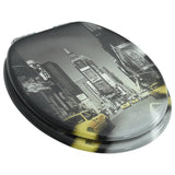 WC Toilet Seat with Soft Close Lid MDF New York Design 143932