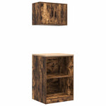 ZNTS Garage Cabinets 2 pcs Smoked Oak Engineered Wood 3328282