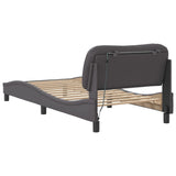 Bed Frame with LED without Mattress "Hvar" Grey 90x200 cm 3213909