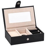 Jewellery Box 3-Layer with Mirror Lockable Black 26x18x17.5 cm 4103559