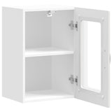Kitchen Wall Cabinet with Glass Door Kalmar High Gloss White Engineered Wood 853529