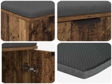 Hall Bench Old Wood 60 x 38 x 46 cm Engineered Wood and Fabric 891478