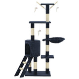 Cat Tree with Sisal Scratching Posts 138 cm Dark Blue 170582