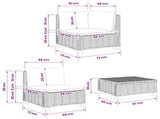 5 pcs Rattan Lounge Set with Cushions GENDT Natural Rattan 3429872