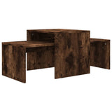 Coffee Table Set Smoked Oak 100x48x40 cm Engineered Wood 815546