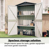 Garden Shed Grey 116x45x175 cm Galvanised Steel 46302