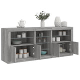 Sideboard with LED Lights Grey Sonoma 181.5x37x67 cm 3209042