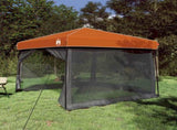 Camping Tent Set 2 pcs Grey and Orange Taffeta and Fabric 3337178