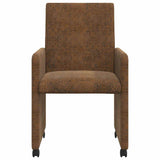 Dining Chairs with Wheels 2 pcs Brown 57 x 66 x 94 cm 42017825