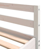 Loft Bed with Desk and Ladder White 140x200 cm Solid Wood Pine 3284237