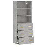 Highboard Concrete Grey 69.5x34x180 cm Engineered Wood 3189369