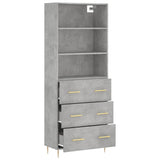 Highboard Concrete Grey 69.5x34x180 cm Engineered Wood 3189369