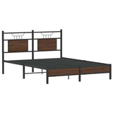 Bed Frame without Mattress Brown Oak 137x190 cm Engineered Wood 4106997