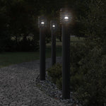 ZNTS Outdoor Floor Lamp with Outlet Black 110cm Stainless Steel 4006379