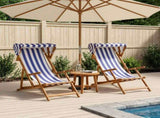 Deck Chair 2 pcs 3 Position Solid Eucalyptus Wood 3407817