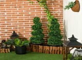 Set of 2 Artificial Plants, Topiary Spiral Boxwood Trees with Pot, for Home Indoor Outdoor Decor, T3398P344376