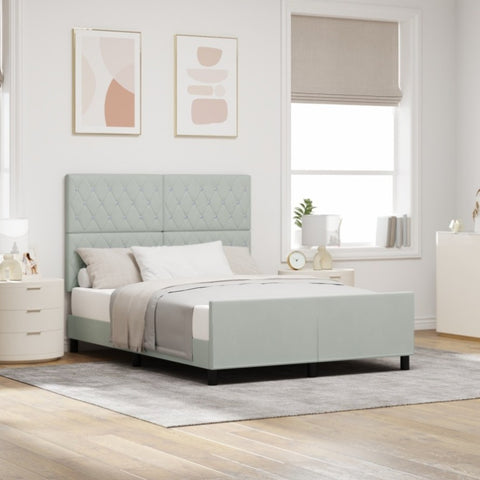 ZNTS Bed Frame Light Grey 140x200 cm Velvet 3344879