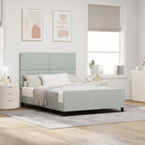ZNTS Bed Frame Light Grey 160x200 cm Velvet 3344885