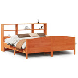 Bookcase Bed without Mattress Wax Brown 180x200 cm Super King Solid Wood Pine 3323097