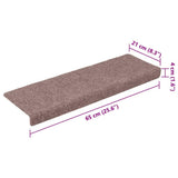 Stair Mats Self-adhesive 20 pcs 65x21x4 cm Light Brown Rectangular Edge 3365715