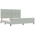 ZNTS Bed Frame Light Grey 200x200 cm Velvet 3345029