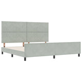 ZNTS Bed Frame Light Grey 200x200 cm Velvet 3345029