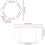 ZNTS Garden Planter Hexagon 104x90x45 cm Stainless Steel 851133