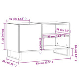 Record Cabinet High Gloss White 85x38x48 cm Engineered Wood 831710