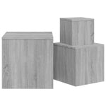 ZNTS Side Tables 3 pcs Grey Sonoma Engineered Wood 815988