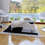 ZNTS Coffee Table Shape-adjustable High Gloss White 240424