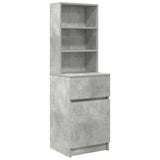 Bedside Cabinet Concrete Grey 39x35x125 cm Engineered Wood 861313