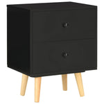 ZNTS Bedside Cabinets 2 pcs Black 40x30x50 cm Solid Pinewood 285225